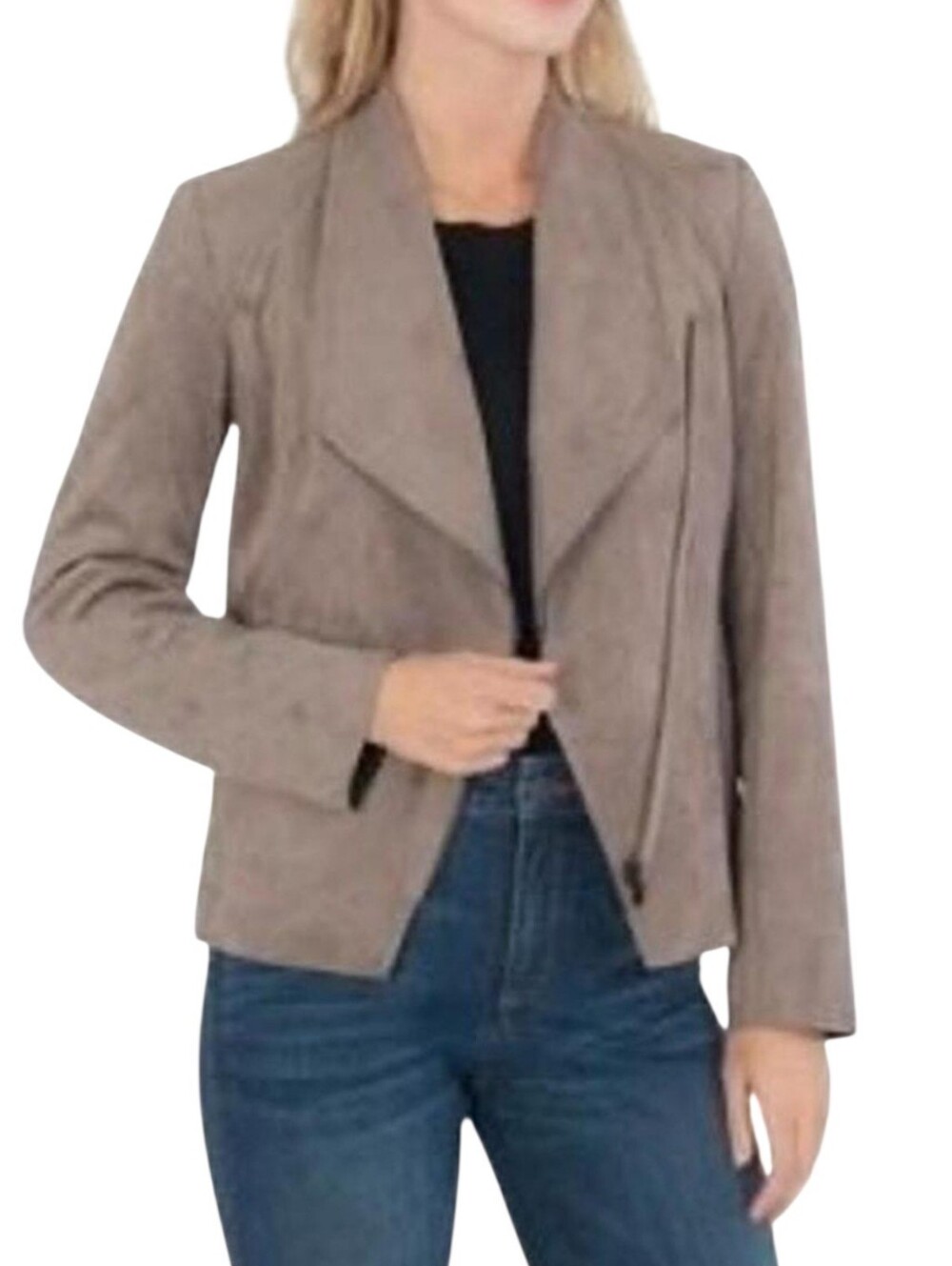 Kut From the Kloth Taupe Faux Suede Motorcycle Jacket Size Small